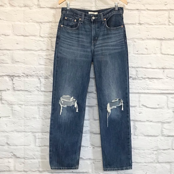 Levi’s W28 (US 6/7) Low Pro Straight Women’s Jeans Distressed A0964-0006 - Picture 3 of 12